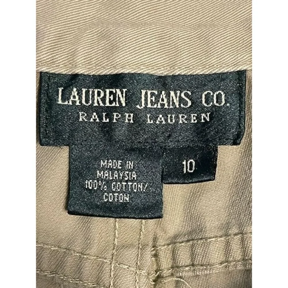 Lauren Jeans Co. Ralph Lauren Women's Beige Cotton‎ Pants Size 10